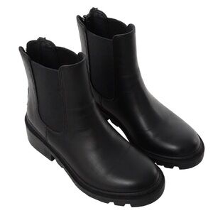 Black Leather Ankle Boots